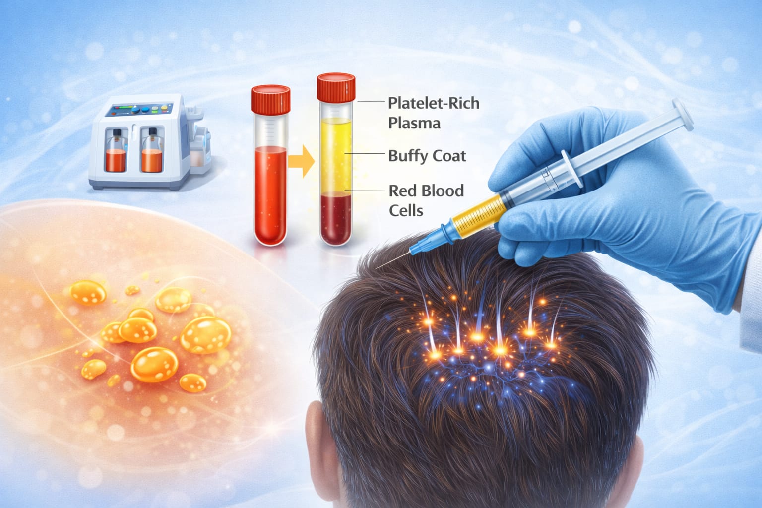 PRP Therapy for hair support using platelet rich plasma